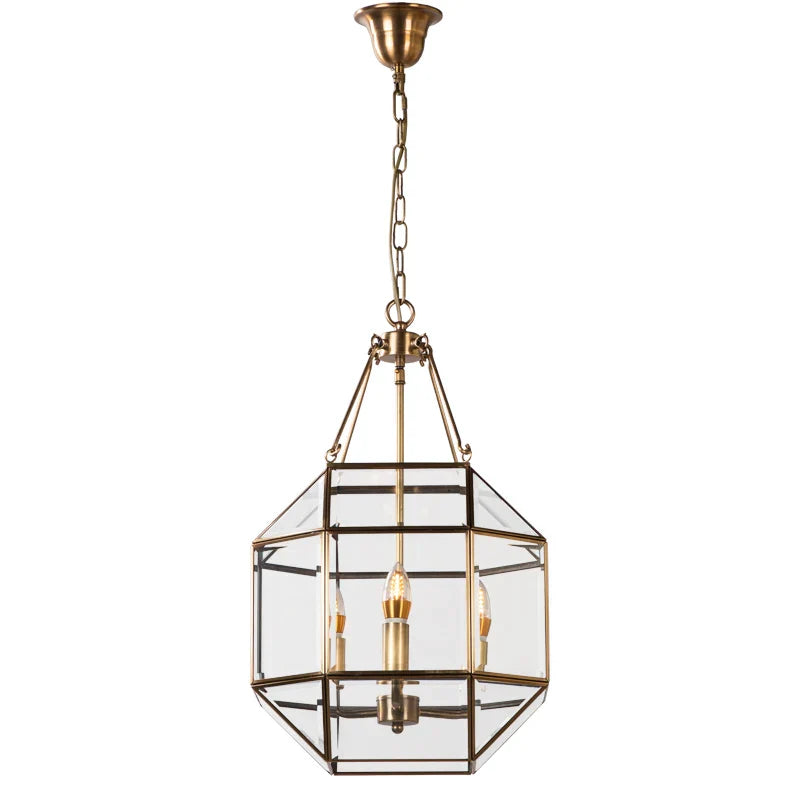 American Country Retro Copper Chandelier Sleek Living Room Light Luxury Dining Bedroom