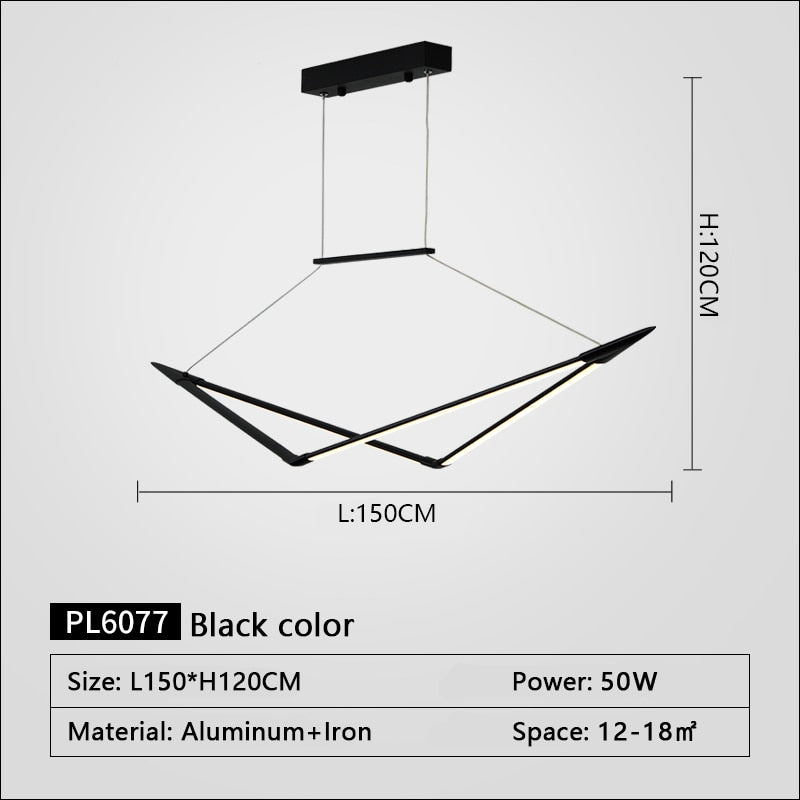 Rc + Dimmable New Modern Chandelier For Living Room Dining Kitchen Black/White/Gold Finish Home Led