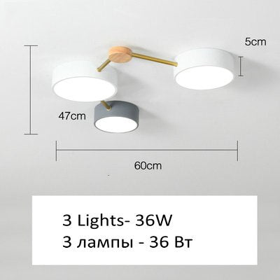 Nordic Wood Ceiling Chandelier Light Ac 90 - 260V Led Living Room Lamp For Bedroom Children Baby