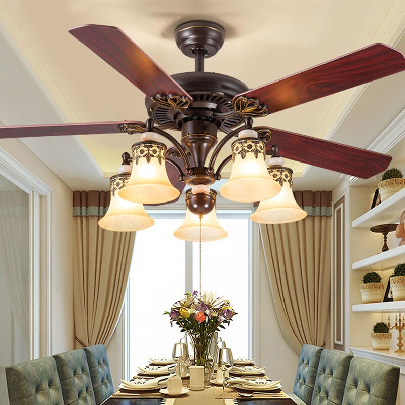 American Ceiling Fan Lamp - European Retro Style Ideal For Dining Room Living And Bedroom Fans
