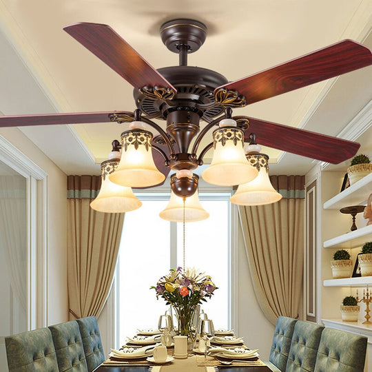 American Ceiling Fan Lamp - European Retro Style Ideal For Dining Room Living And Bedroom Fans