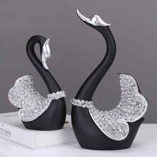 Creative Swan Figurines - Resin Crafts For Bedroom And Living Room Decor Home Essentials