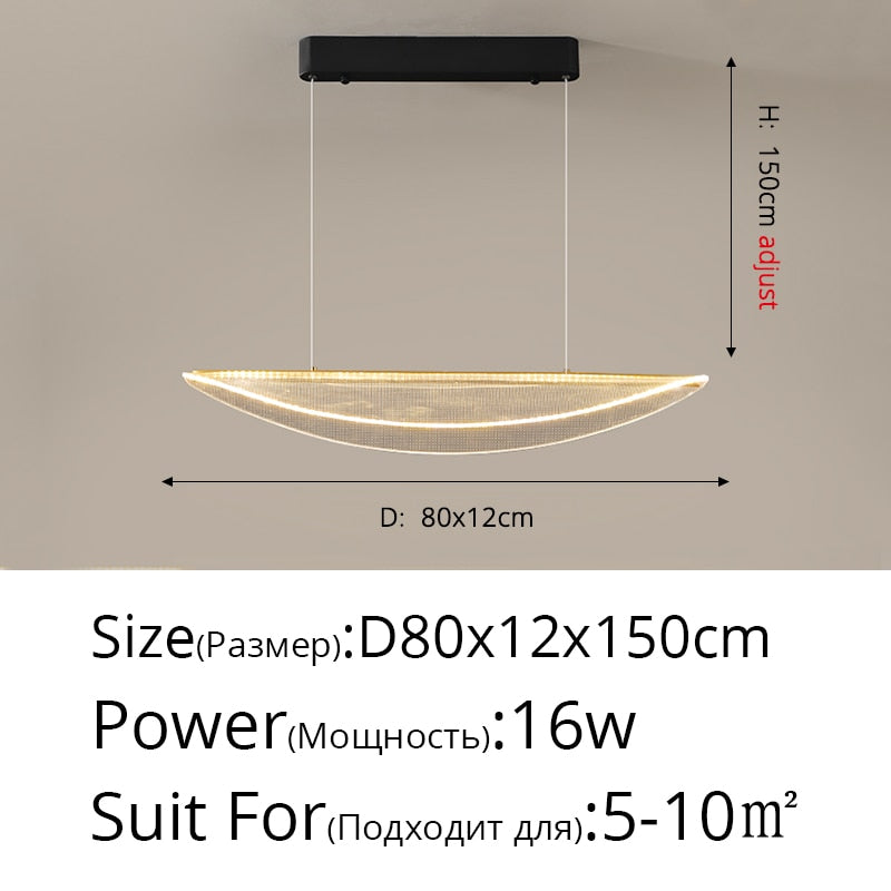 Modern Minimalist Led Pendant Lights Model Room Designer Living Dining Coffee Shop Acrylic Leaf