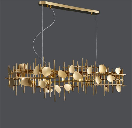 New Chandelier Contracted Geometry Long Restaurant Lighting Modern Island Hotel Luxury Lamps