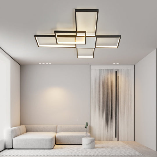 Modern Led Chandeliers Lamp For Living Room Bedroom Study Indoor Gold/Black Color Ceiling Free