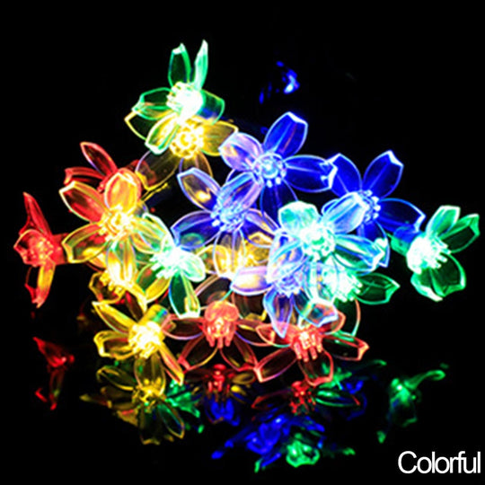 10/40/60 Lights Led String Fairy Crystal Cherry Blossom Flower Garland For Gazebo Indoor Wedding