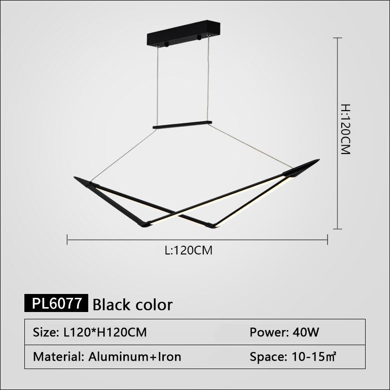 Rc + Dimmable New Modern Chandelier For Living Room Dining Kitchen Black/White/Gold Finish Home Led