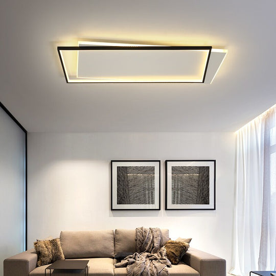Acrylic Thin Edge Led Chandelier White Frame Decoracion For Living Room Bedroom Lights Lighting