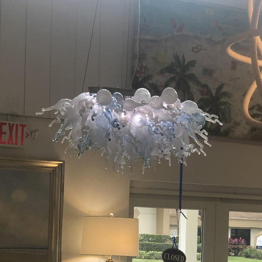Aqua Light Fixture Designer Lamp Led Lights 100% Hand Blown Glass Chandelier Lighting Kitchen