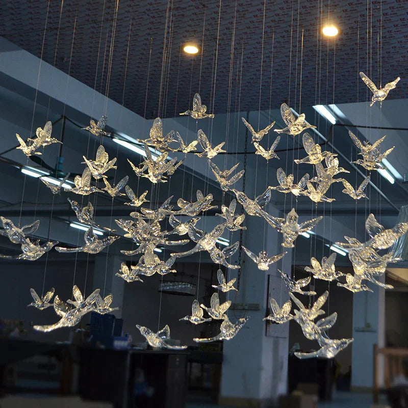 10Pcs/Lot Acrylic Crystal Hummingbird Hanging Ornament Diy Wedding Party Home Decoration