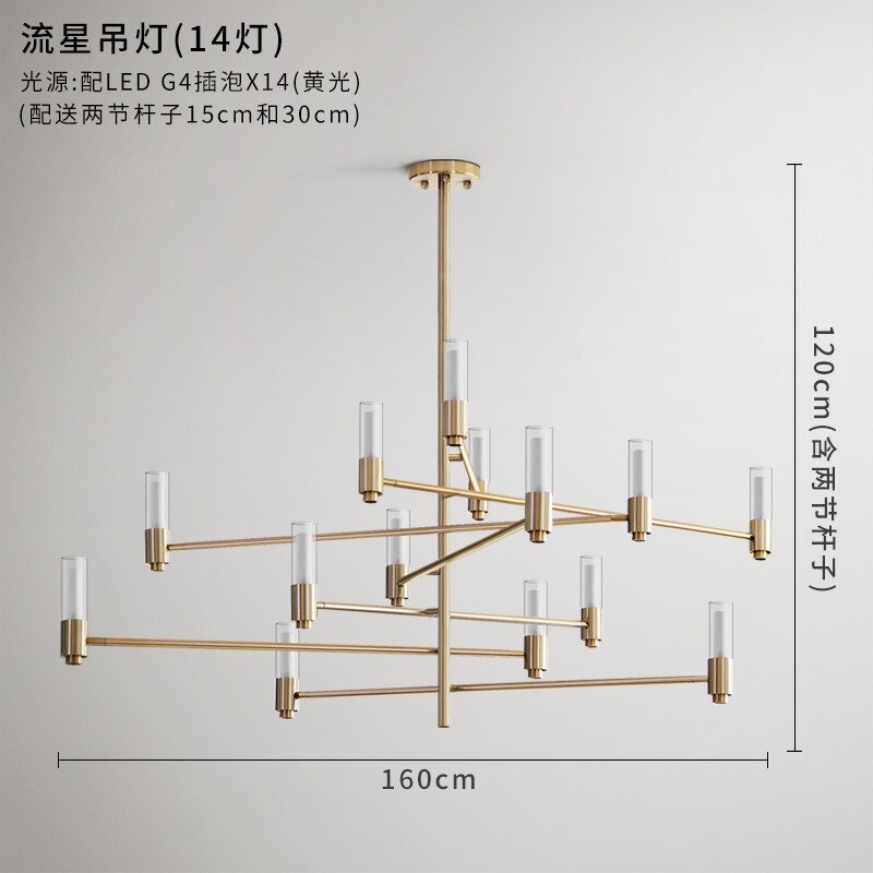 Meteor Chandeliers Lights Post Modern Luxury Living Room Bedroom Hanging Lamp Nordic Villa Adjust
