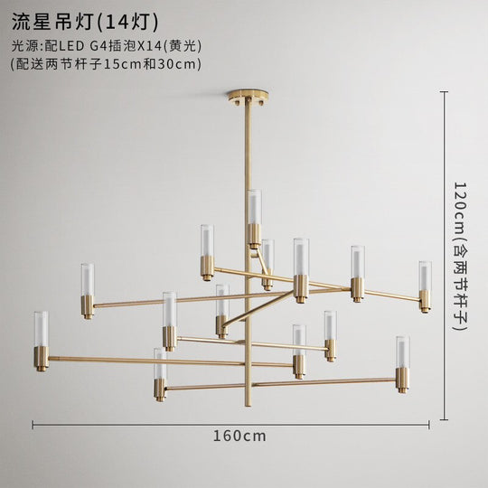Meteor Chandeliers Lights Post Modern Luxury Living Room Bedroom Hanging Lamp Nordic Villa Adjust