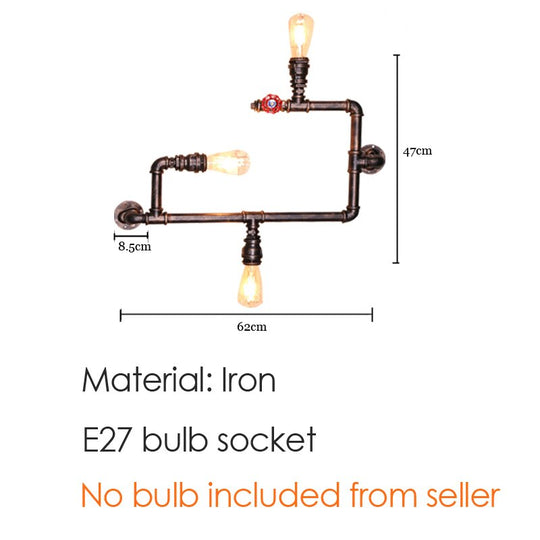 Retro Industrial Creative Entrance Hallway Lighting Iron Pipe Restaurant Wall Lamp Industrail
