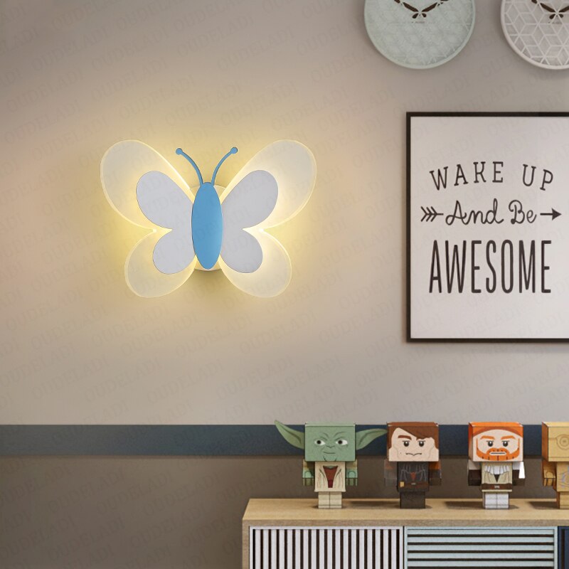 Butterfly Girl Room Lamp Creative Cartoon Children Energy - Saving Boy Bedside Bedroom Wall Ceiling