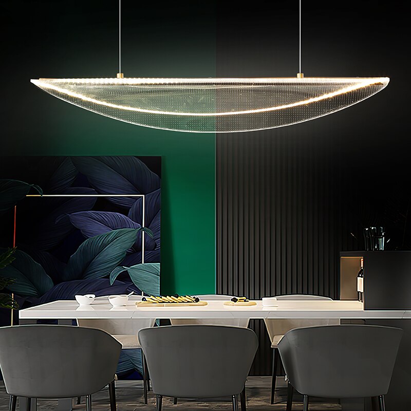 Modern Minimalist Led Pendant Lights Model Room Designer Living Dining Coffee Shop Acrylic Leaf