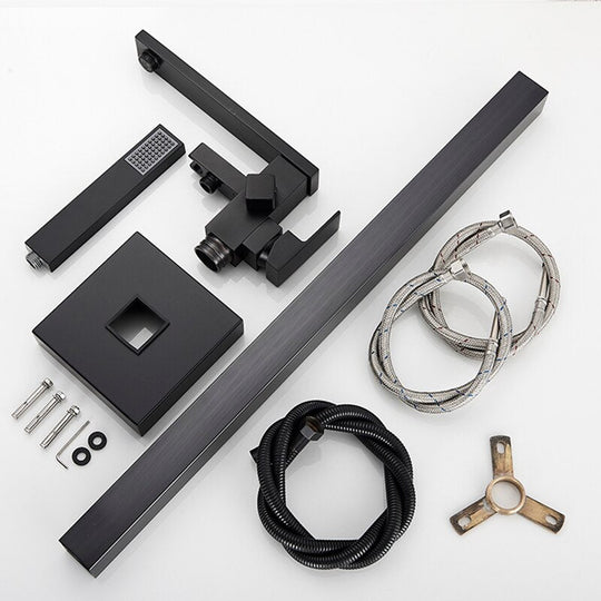 Bathroom Bathtub Faucet Black Flooring Standing Single Handle Cold And Hot Water Mixer Tap Crane