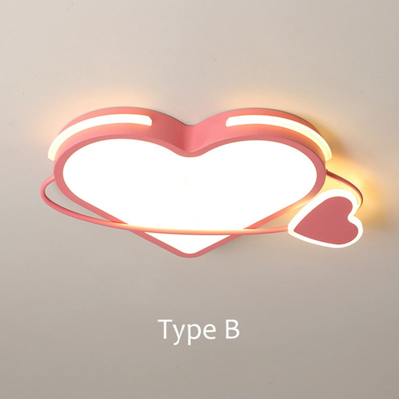 Nordic Modern Heart Shaped Ceiling Lights Indoor Lighting Lamps For Living Room Bedroom Children