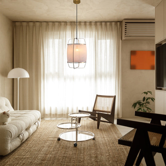 Nordic Design White Linen Cotton Diy Pendant Lights Fabric Lampshade Led Hanging Lamps For Finning