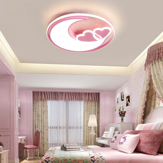 Heart Shape Ceiling Lights For Girls Room Kids Bedroom Light Baby Girl Lamp Child Princess