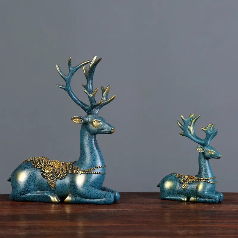 Nordic Home Decoration Deer Head Resin Statue Figurine Home Decor Statues Accessories/Modern