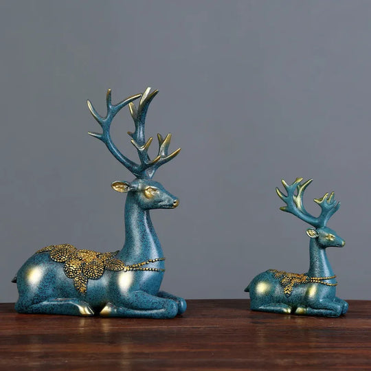 Nordic Home Decoration Deer Head Resin Statue Figurine Home Decor Statues Accessories/Modern