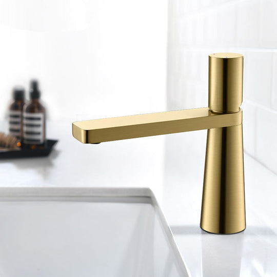 Brushed Gold Basin Faucet Brass Bathroom Mixer Tap Wash Basin Rose Hot And Cold Faucets