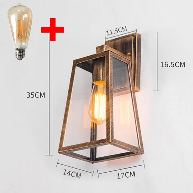 Vintage Industrial Iron Wall Lamp - Waterproof & Rustproof Modern Style Outdoor Light