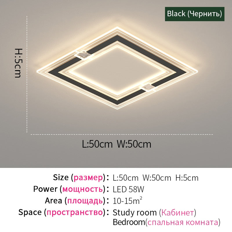 Modern Led Chandelier For Living Room Bedroom Kitchen Home Indoor Ceiling Lamp With Remote Control