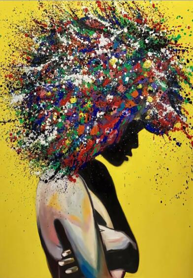 Abstract Woman Portrait Graffiti Canvas - Modern Art For Living Room Decor 40X60Cm Unframed / Jk757