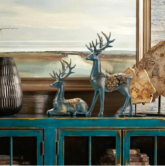 Nordic Home Decoration Deer Head Resin Statue Figurine Home Decor Statues Accessories/Modern