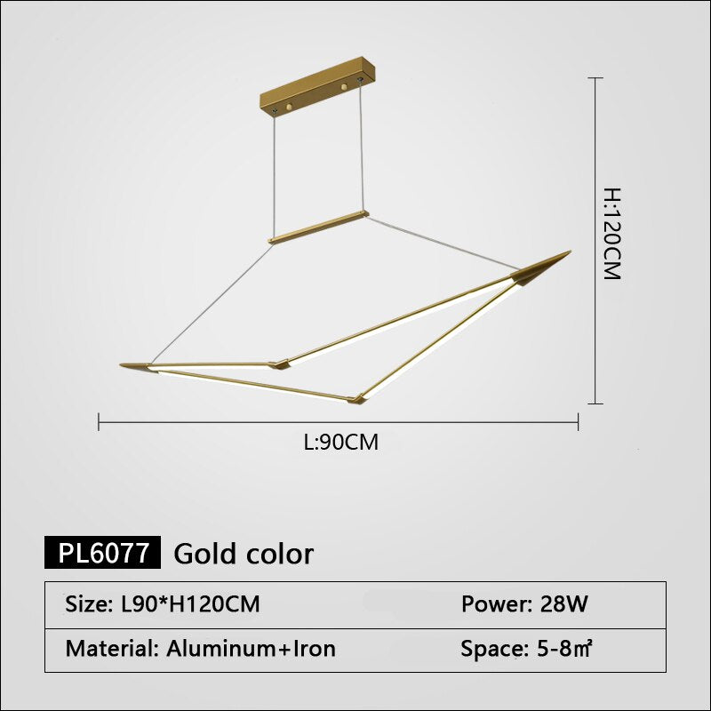 Rc + Dimmable New Modern Chandelier For Living Room Dining Kitchen Black/White/Gold Finish Home Led