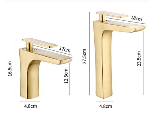 Brass Single Lever Hot And Cold Chrome/Gold Tall Bathroom Basin Faucet Sink Tall Sink Faucet
