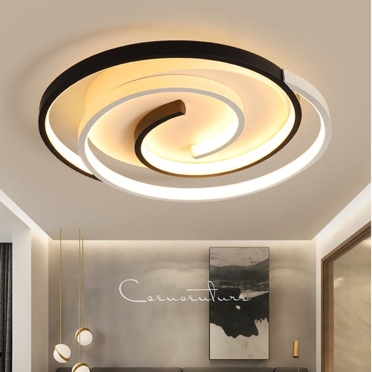 Geometric Creative Aluminum Round Simple Modern Led Bedroom Living Room Study Ceiling Light Light