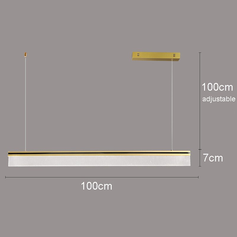 Nordic Modern Minimalist Rectangular Acrylic Dining Room Chandelier Living Iron Cord Pendant