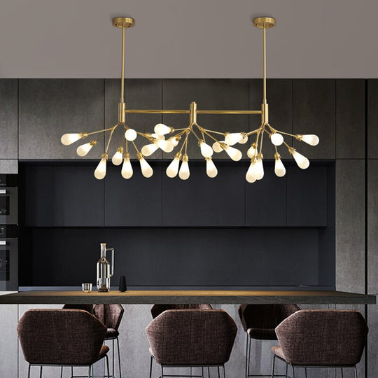 Nordic Copper Luxury Led Chandelier Lighting Firefly Dining Living Room Creative Hanging Lamp