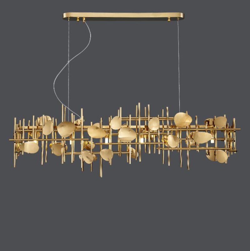 New Chandelier Contracted Geometry Long Restaurant Lighting Modern Island Hotel Luxury Lamps