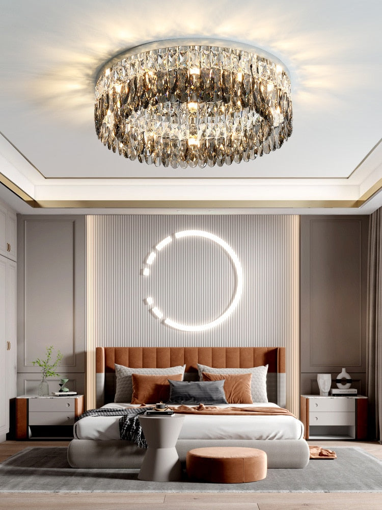 Nordic Living Room Simple Modern Atmospheric Bedroom Lamp Chrome Silver Ceiling Home Creative