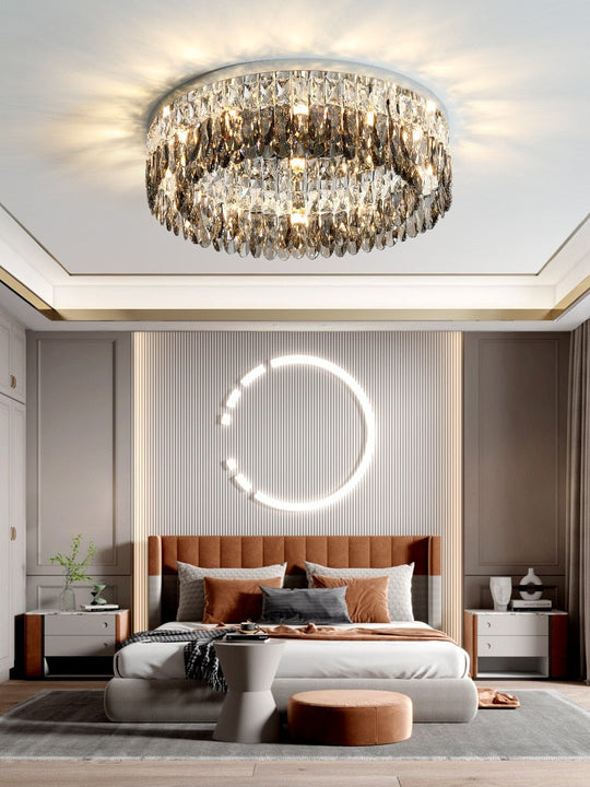 Nordic Living Room Simple Modern Atmospheric Bedroom Lamp Chrome Silver Ceiling Home Creative