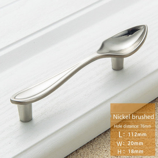 Creative Cutlery Furniture Cabinet Handle Knife And Fork Spoon Black Cupboard Kitchen Knobs Drawer