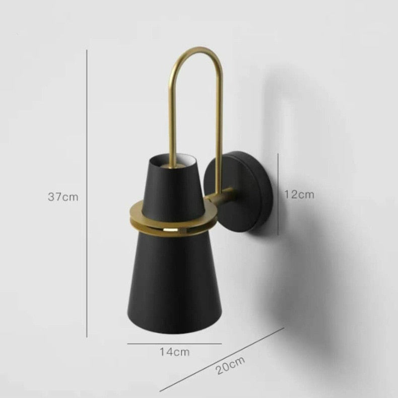 Nordic Inspired Modern Wall Lamp With Led Horn Lighting Design In Black/Blue/White Black Wall Lamp