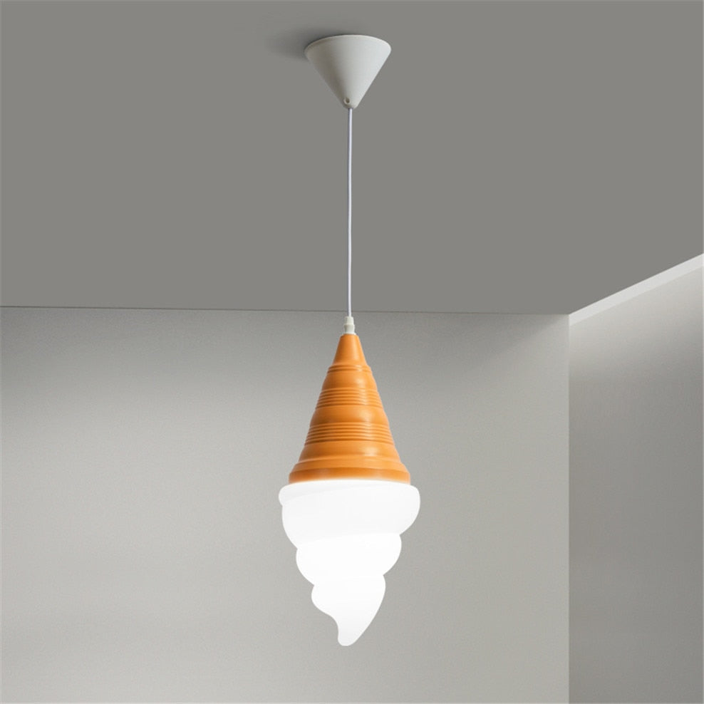 Dessert Shop Ice Cream Cones Pendant Lights Creative Children Led Hanging Lamp Kids Room Light