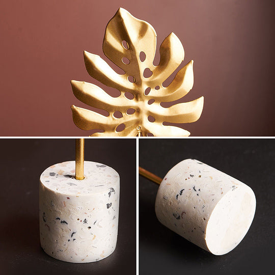 Nordic Golden Ginkgo Leaf Sculpture: Modern Iron Artwork For Home Decor And Special Occasions