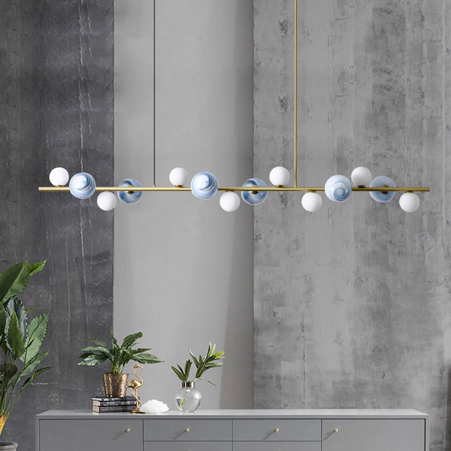Nordic Simple Gold Color Led Pendant Lights Iron Glass Ball Hanging Lamp Dining Room Office Bar