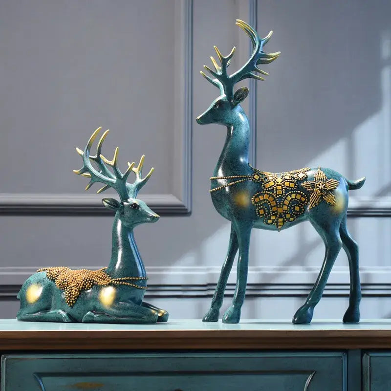 Nordic Home Decoration Deer Head Resin Statue Figurine Home Decor Statues Accessories/Modern