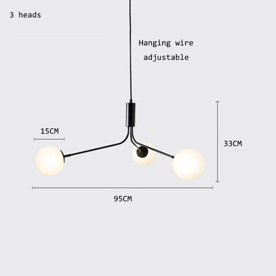 Nordic Led Glass Creative Magic Bean Molecule Chandelier: Modern Lighting For Living Room