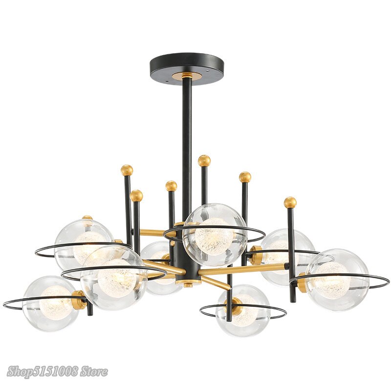 Modern Glass Ball Led Chandeliers For Living Room Cafe Lustre Plafonnier Minimalist Bedroom