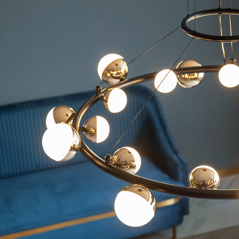 Simple And Creative Living Room Molecular Golden Chandelier Bedroom Nordic Personality Modern