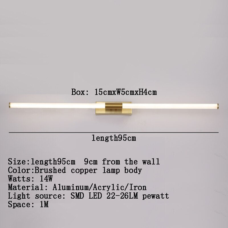 Modern Led Bathroom Mirror Lights Bedroom Make Up Dressing Indoor Lighting Living Room Wall