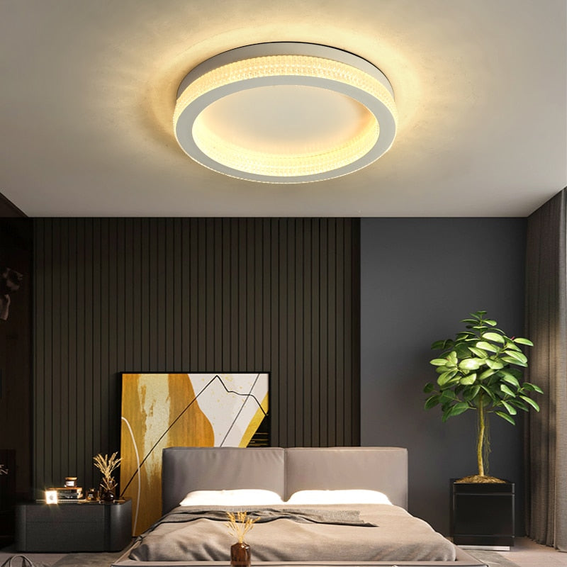 Modern Luxury Black Gold Round Chandelier Crystal Ceiling Lamp Led For Living Room Bedroom Home