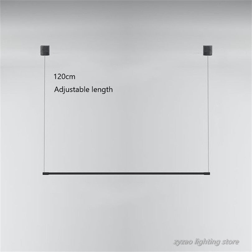 Ultra Slim Restaurant Dining Table Strip Pendant Lamp Led Office Modern Lights Designer Hanging